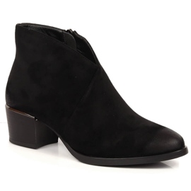 Bottines talon haut Vinceza daim noir pour femme le noir