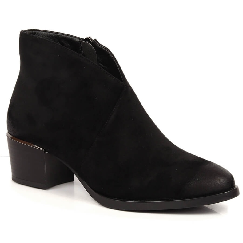 Bottines talon haut Vinceza daim noir pour femme le noir