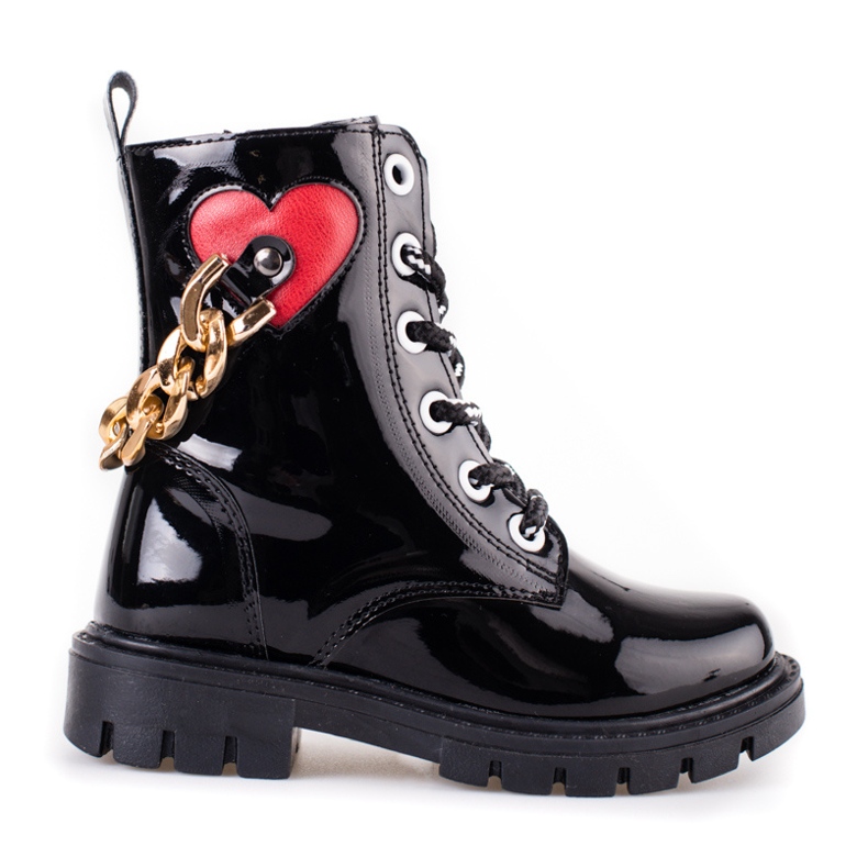 Bottines fille Shelovet laquées le noir