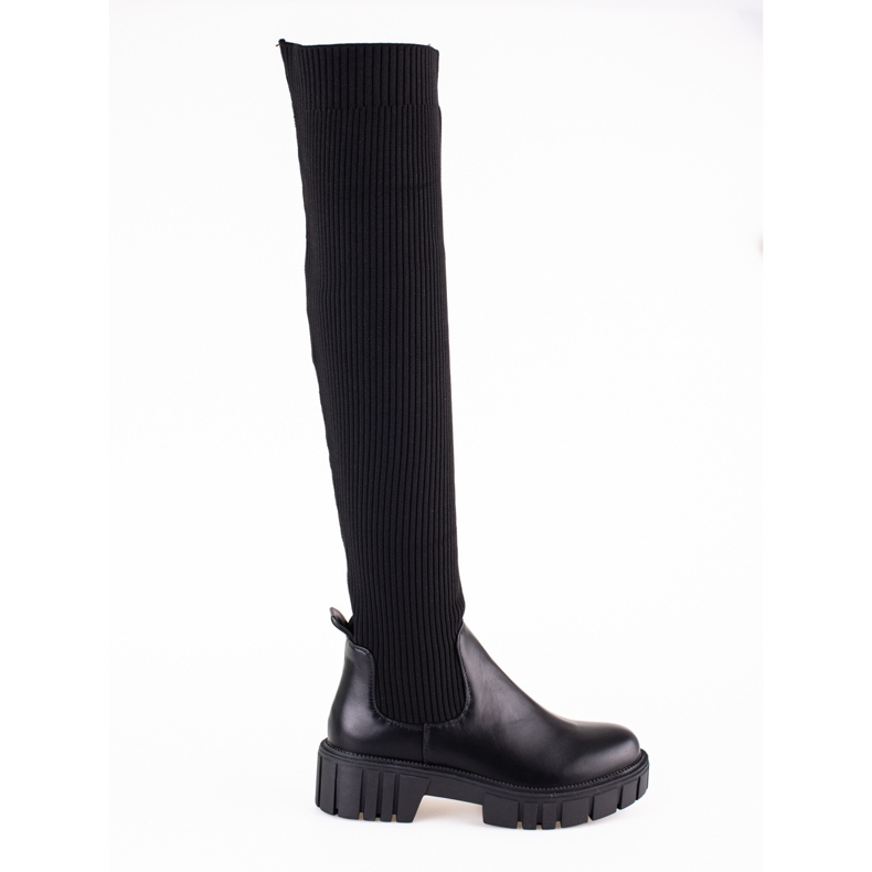 Mousquetaires pour femmes avec tige souple Shelovet noir le noir