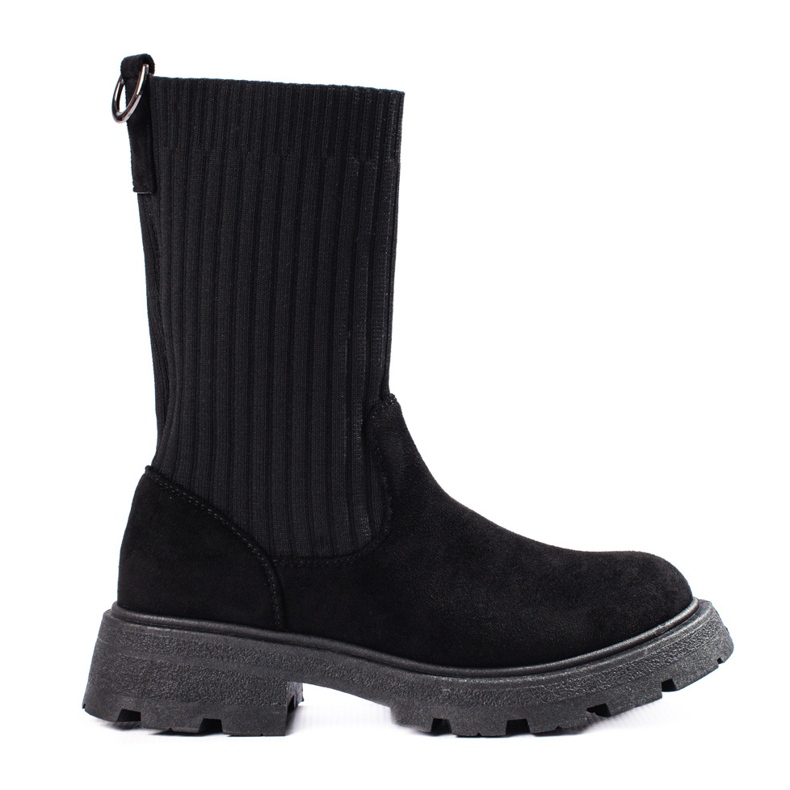 Bottines en daim pour femme avec tige souple Shelovet le noir