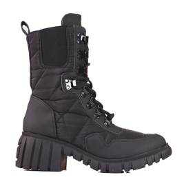 Bottes à lacets pour femmes sur la plateforme Shelovet noir