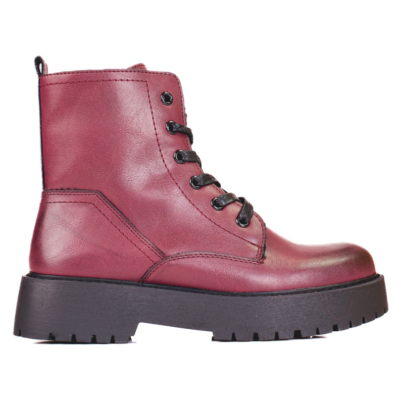 Sergio Leone Bottines à lacets marron pour femme sur la plateforme Shelovet rouge