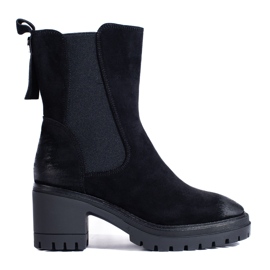 Bottines noires pour femme à tige haute Vinceza