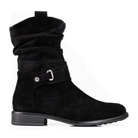 W. Potocki Bottes pour femmes noires à tige froissée Potocki