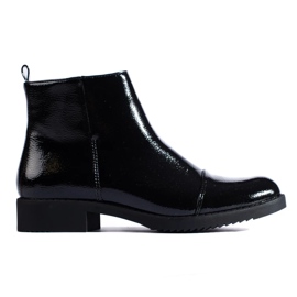 Bottines basses vernies pour femme le noir