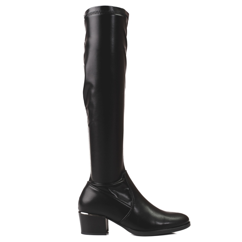 Bottes pour femmes laquées sur un poteau bas Vinceza noir le noir