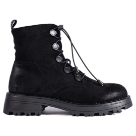 Bottines femme en daim noir le noir