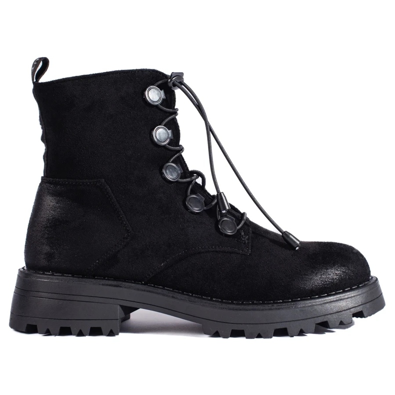 Bottines femme en daim noir le noir