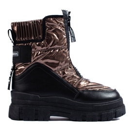 Bottes de neige pour femmes sur la plateforme Vinceza doré