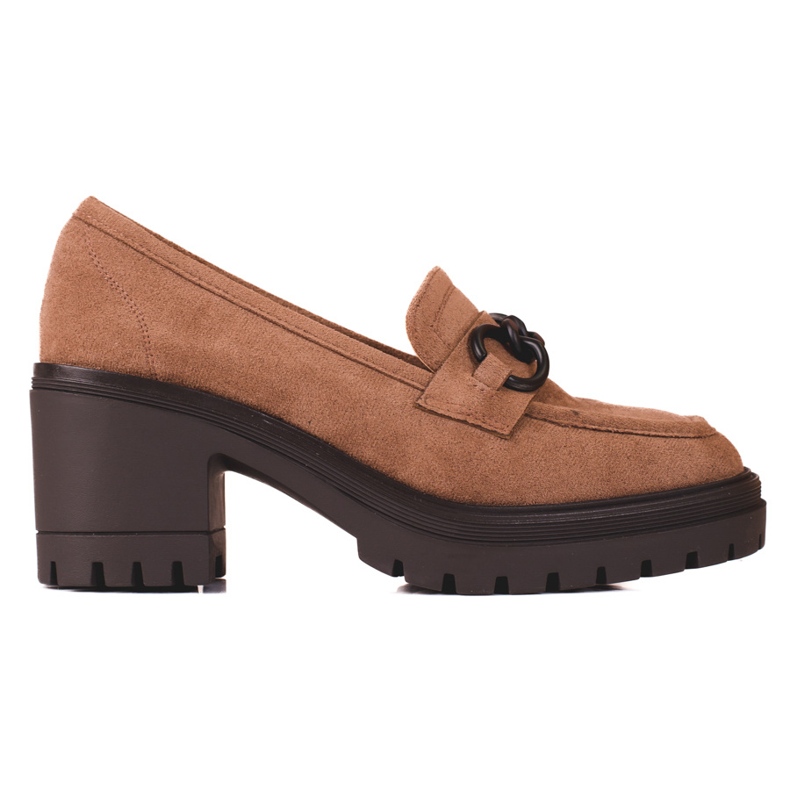 Mocassins femme talon haut Vinceza marron brun