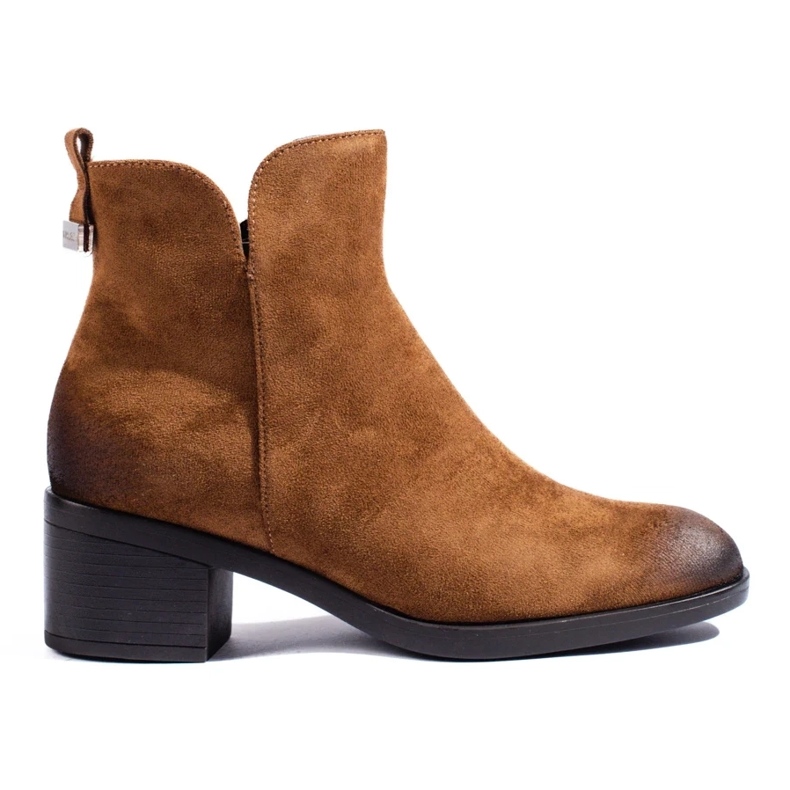 Bottes brunes pour dames sur un poteau Vinceza bas