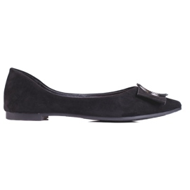 Ballerines femme en daim noir