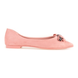 Ballerines en daim à nœud Shelovet rose