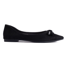 Ballerines en daim à nœud Shelovet le noir