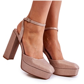 Sandales à Talons Paillettes pour Femme Doré Rosel