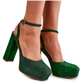 Sandales pour Femme Paillettes Sur un Talon Vert Rosel Sandales pour Femme Paillettes Sur un Talon Vert Rosel