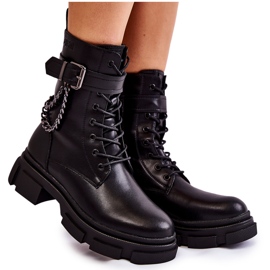 Bottes Chaudes En Cuir Bottes Big Star KK274486 Noir