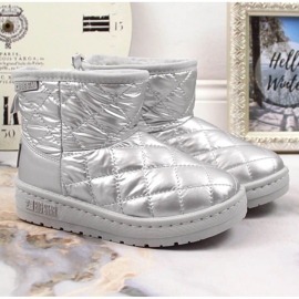 Bottes de neige à enfiler argentées, matelassées, matelassées et isolées argentées pour fille Big Star KK374241