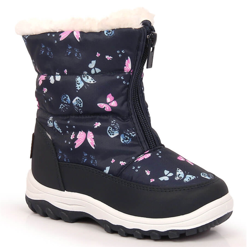 Bottes de neige fille avec papillons isolés Big Star KK374236 bleu