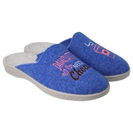 Chaussons enfants Befado 707Y429 bleu avec broderie