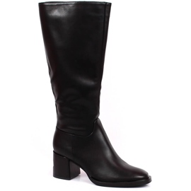 Bottes chaudes pour femmes Sergio Leone noires sur le poteau