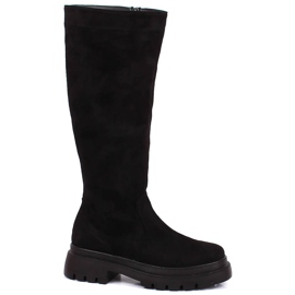 Bottes chaudes en daim pour femme T.Sokolski noir