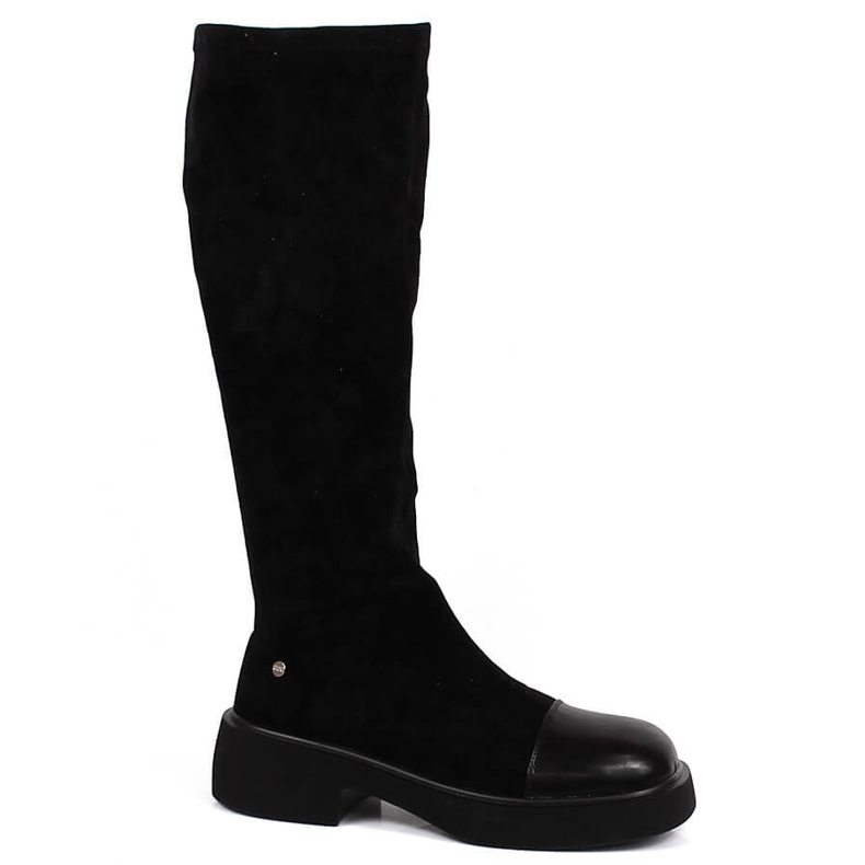 Bottes à enfiler pour femmes en cuir noir Goe KK2N4058 le noir Bottes à enfiler pour femmes en cuir noir Goe KK2N4058 le noir