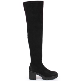 Bottes noires Laura La.Fi sur le poteau et plateforme sur le genou le noir Bottes noires Laura La.Fi sur le poteau et plateforme sur le genou le noir