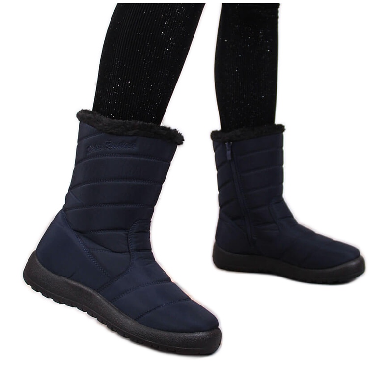News Bottes de neige imperméables pour femmes haute isolation bleu marine