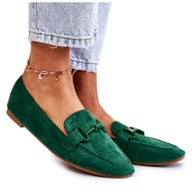 FB2 Mocassins En Daim Avec Décoration Santi Verte
