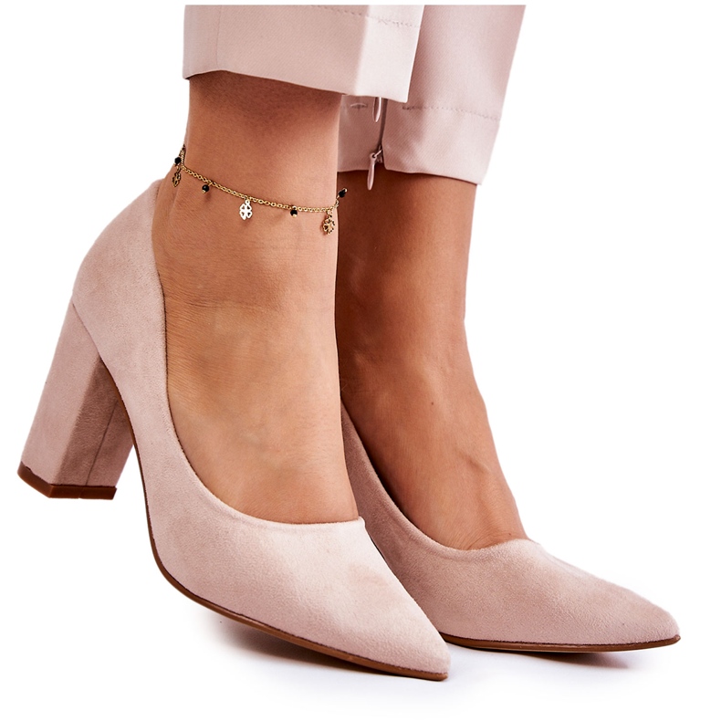 PS1 Escarpins en daim classiques sur un talon Kendra beige brun