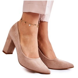 PS1 Escarpins en daim classiques sur un pilier beige foncé Kendra brun