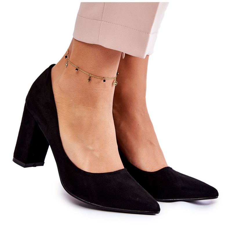 PS1 Escarpins en daim classiques sur un talon Kendra noir le noir