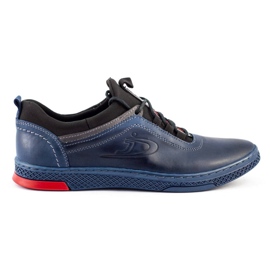 Polbut Chaussures en cuir masculin K24 bleu marine