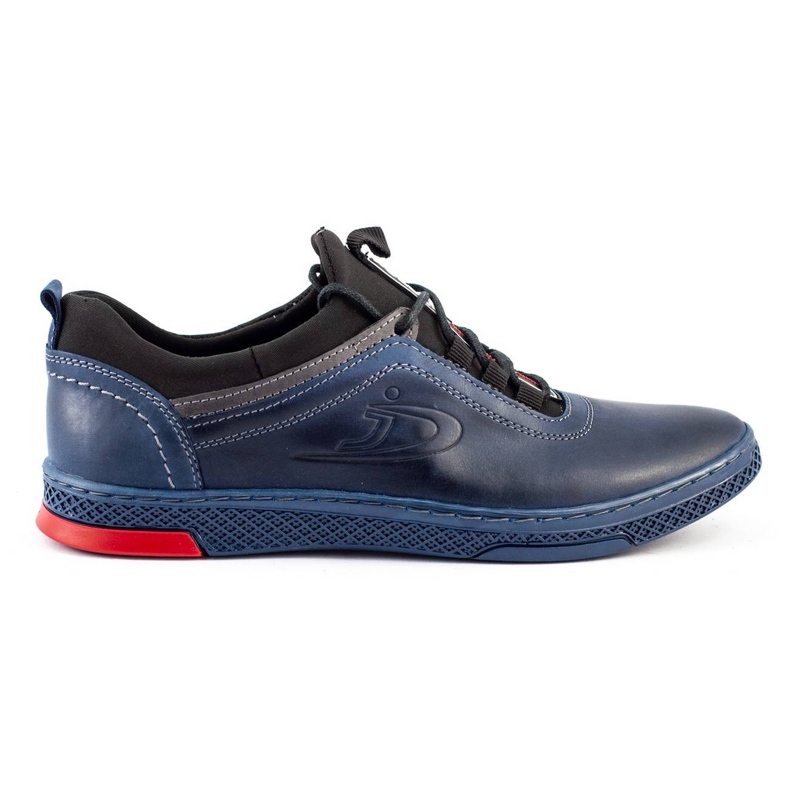 Polbut Chaussures en cuir masculin K24 bleu marine