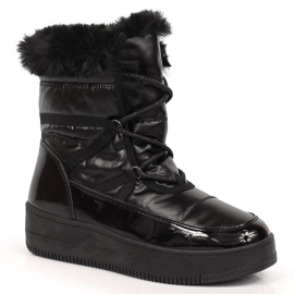 Bottes de neige plateforme avec fourrure NEWS W EVE379 noir