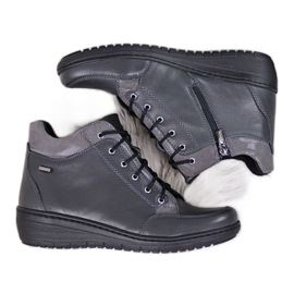 Bottes en cuir avec semelle compensée isolée Helios W H524A gris