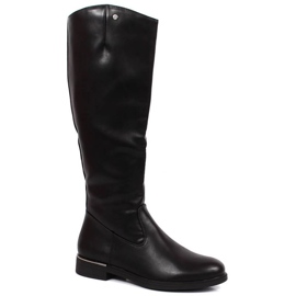 Bottes isolées à talon plat Sergio Leone W SK394 noir