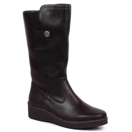 Bottes confortables isolées avec de la laine de mouton Rieker W RKR548 le noir
