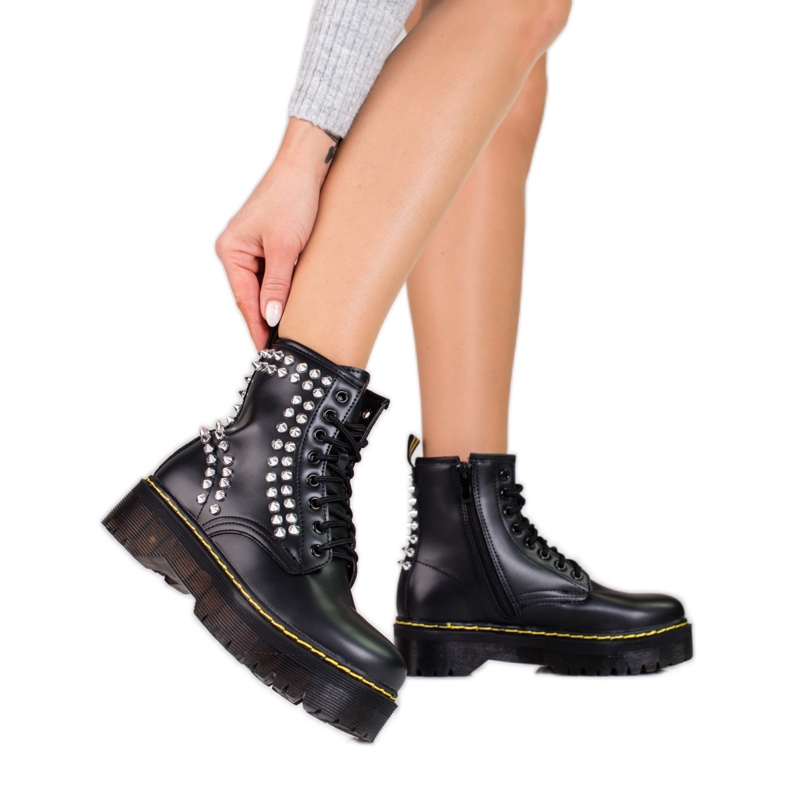 Bottes pour femmes noires sur la plate-forme Shelovet le noir Bottes pour femmes noires sur la plate-forme Shelovet le noir
