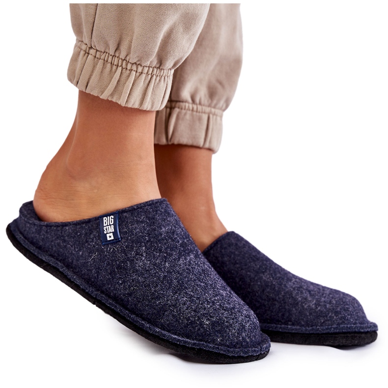 Chaussons Femme Classiques en Feutre Big Star KK276013 Bleu Marine