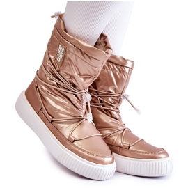 Bottes de neige isolées femme Big Star KK274194 Beige-Or