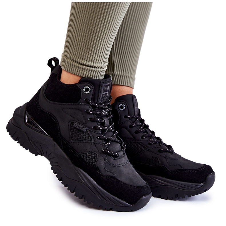 Chaussures de sport hautes pour femmes Système de mousse à mémoire de forme Big Star KK274356 Noir le noir