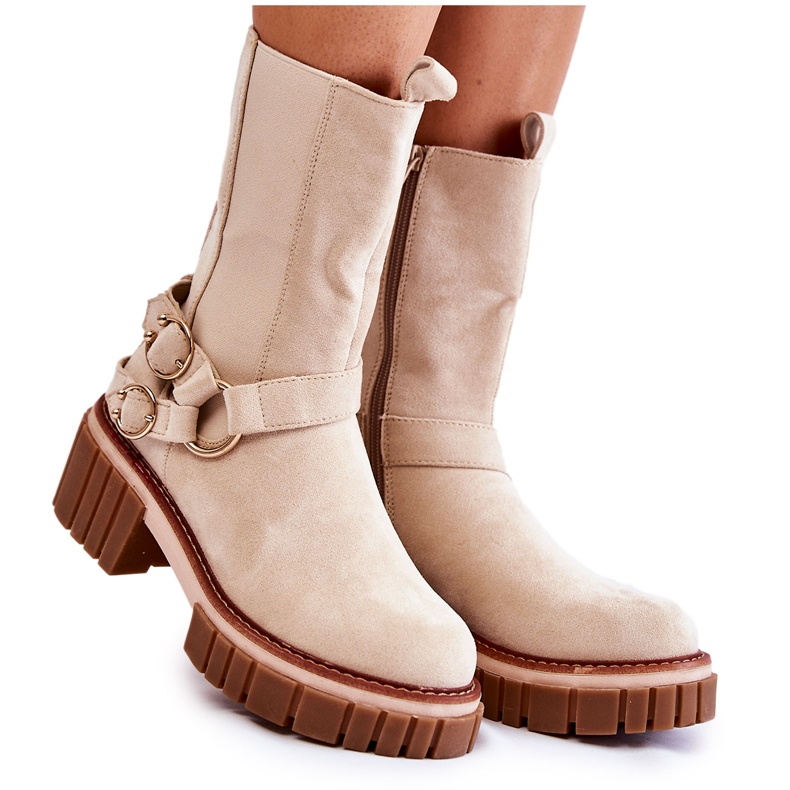 Bottes Chaudes En Daim Pour Femme Workers Beige Brinnon