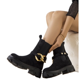 Bottines noires sur semelle haute Mellem