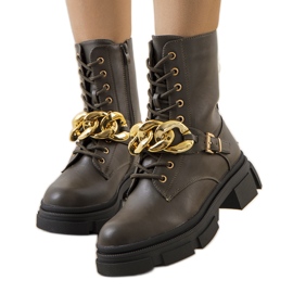 Bottes de randonnée vertes avec chaîne Iversen