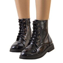 PA1 Bottines Pisanel vernis noir le noir