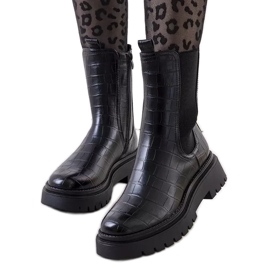 PA1 Bottes noires sur la plateforme Timaru le noir PA1 Bottes noires sur la plateforme Timaru le noir