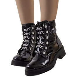 Bottes Ibarra laquées noires le noir